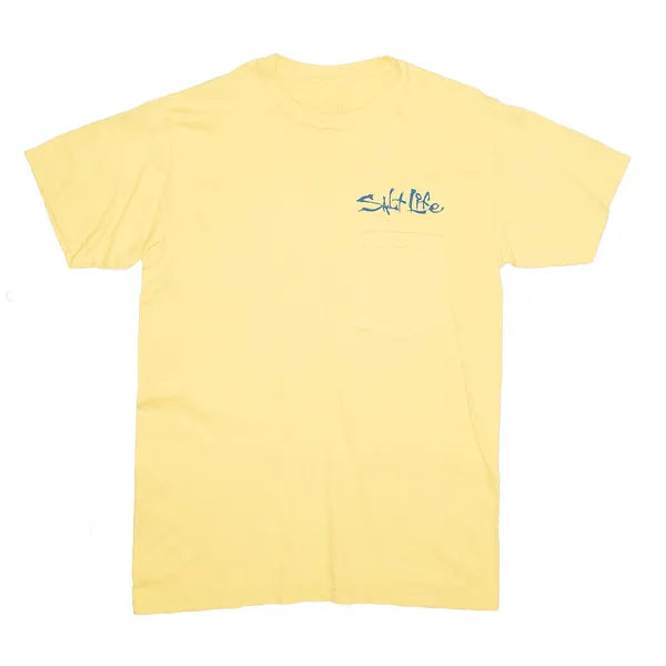 SALUT LIFE Fish Yellow Short Sleeve T-Shirt Mens S