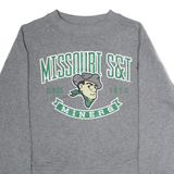 CHAMPION Missouri S&T Miners Cropped Womens Sweatshirt Grey Crew Neck USA S