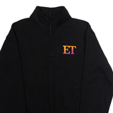 CHAMPION Entertainment Tonight Mens Sweatshirt Black 1/4 Zip M