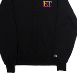 CHAMPION Entertainment Tonight Mens Sweatshirt Black 1/4 Zip M
