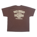 HARLEY DAVIDSON San Diego Mens Biker T-Shirt Brown USA 2XL