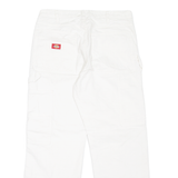 DICKIES Carpenter Workwear Mens Jeans White Relaxed Tapered W34 L27