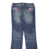 WRANGLER Rock 47 Low Rise Womens Jeans Blue Regular Bootcut Stone Wash W30 L34