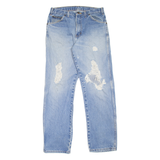 DICKIES Distressed Workwear Mens Jeans Blue Regular Straight Stone Wash W33 L32