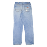 DICKIES Distressed Workwear Mens Jeans Blue Regular Straight Stone Wash W33 L32
