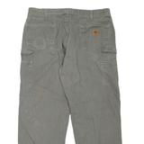 CARHARTT Carpenter Workwear Mens Jeans Green Loose Tapered W40 L32