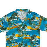 ARENA Mens Hawaiian Shirt Blue Floral M