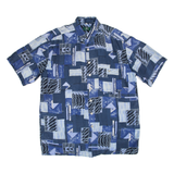 CASUAL LAND SPORTSWEAR Mens Shirt Blue Crazy Pattern L