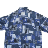 CASUAL LAND SPORTSWEAR Mens Shirt Blue Crazy Pattern L
