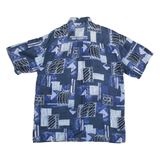 CASUAL LAND SPORTSWEAR Mens Shirt Blue Crazy Pattern L