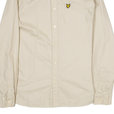 LYLE & SCOTT Mens Plain Shirt Beige Long Sleeve M