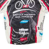 BICYCLE HOLIDAYS Cycling Mens T-Shirt Black 1/4 Zip L