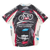 BICYCLE HOLIDAYS Cycling Mens T-Shirt Black 1/4 Zip L