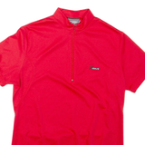 XWAVE Cycling Mens T-Shirt Red 1/4 Zip M