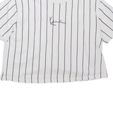 KARL KANI Cropped Striped Womens T-Shirt White Crew Neck S