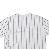 KARL KANI Cropped Striped Womens T-Shirt White Crew Neck S