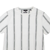 TED BAKER Striped Mens T-Shirt White Crew Neck M