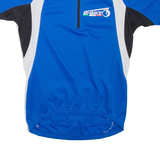 BT BIKE Cycling Mens T-Shirt Blue 1/4 Zip M