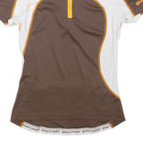 SCOTT Cycling Mens T-Shirt Brown 1/4 Zip S