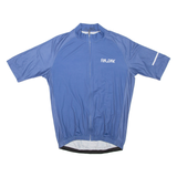 Cycling Mens T-Shirt Blue High Neck XL