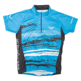 TRIGEMA Cycling Mens T-Shirt Blue 1/4 Zip M