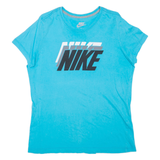 NIKE Womens T-Shirt Blue Crew Neck XL