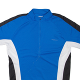 STOKE Cycling Mens T-Shirt Blue 1/4 Zip L