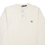 NAUTICA Mens T-Shirt Beige Long Sleeve Button Neck L