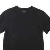 BOSS Mens T-Shirt Black V-Neck M