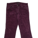 CALVIN KLEIN JEANS Womens Corduroy Trousers Purple Regular Flared W36 L31