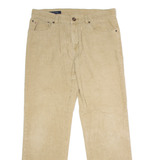 TOMMY HILFIGER Mens Corduroy Trousers Beige Regular Straight W33 L32
