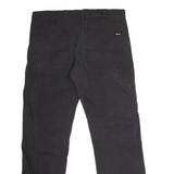 DICKIES Workwear Mens Canvas Trousers Black Regular Straight W34 L30