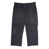DICKIES Workwear Mens Twill Trousers Black Loose Straight W42 L30