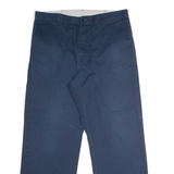 DICKIES Workwear Mens Trousers Blue Regular Straight W36 L30