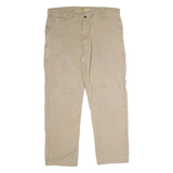 CARHARTT Carpenter Workwear Mens Canvas Trousers Beige Relaxed Straight W42 L32