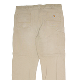 CARHARTT Carpenter Workwear Mens Canvas Trousers Beige Relaxed Straight W42 L32