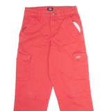 DICKIES Workwear Cargo Womens Twill Trousers Red Regular Straight W26 L28