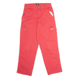DICKIES Workwear Cargo Womens Twill Trousers Red Regular Straight W26 L28