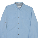 CALVIN KLEIN Mens Plain Shirt Blue Long Sleeve M