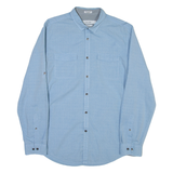 CALVIN KLEIN Mens Plain Shirt Blue Long Sleeve M