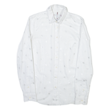 TOMMY HILFIGER Womens Shirt White Crazy Pattern Long Sleeve UK 4