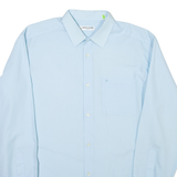 PIERRE CARDIN Mens Plain Shirt Blue Long Sleeve M