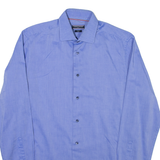 TOMMY HILFIGER Mens Plain Shirt Blue Long Sleeve M