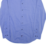 TOMMY HILFIGER Mens Plain Shirt Blue Long Sleeve M