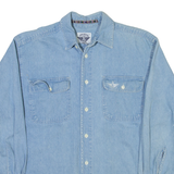 DOCKERS Womens Plain Shirt Blue Long Sleeve L