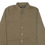 CALVIN KLEIN JEANS Mens Plain Shirt Green Long Sleeve L