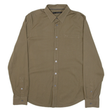 CALVIN KLEIN JEANS Mens Plain Shirt Green Long Sleeve L