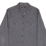 LEE Mens Plain Shirt Black Long Sleeve S