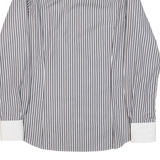 PIERRE CARDIN Smart Cut Mens Shirt Grey Striped Long Sleeve S
