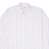 KANDAHAR Mens Shirt Purple Striped Long Sleeve XL